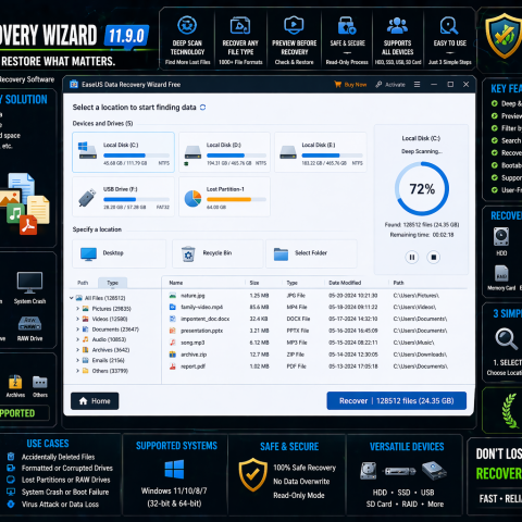 EaseUS Data Recovery Wizard 11.9.0 – Advanced Data Recovery Software