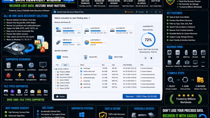 EaseUS Data Recovery Wizard 11.9.0 – Advanced Data Recovery Software