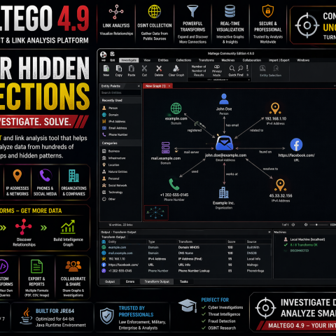 Maltego 4.9 (JRE64) – OSINT & Link Analysis Platform