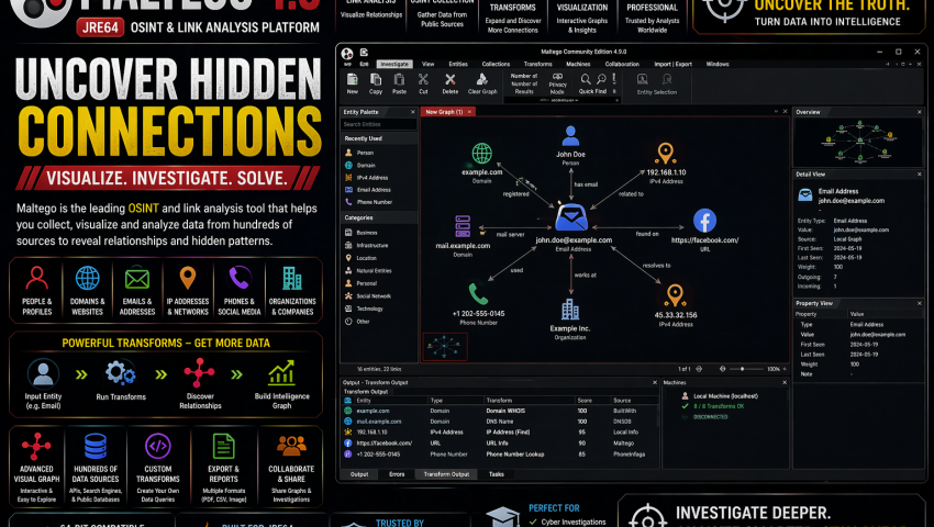 Maltego 4.9 (JRE64) – OSINT & Link Analysis Platform